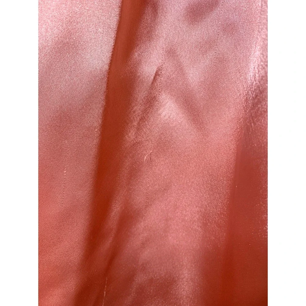 Natori‎ Chemise Nightgown Womens Small Peach Satin Slip Dress Lace Embroidered